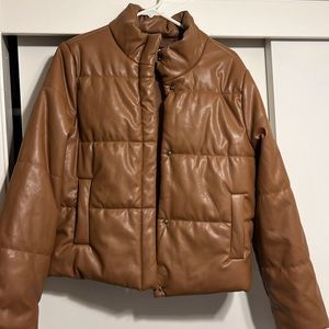 Leather Puffer Jacket